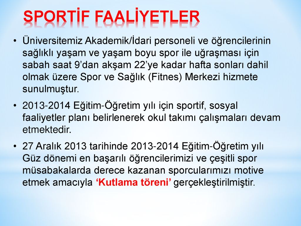 BEDEN EĞİTİMİ VE SPOR YÜKSEKOKULU ppt indir